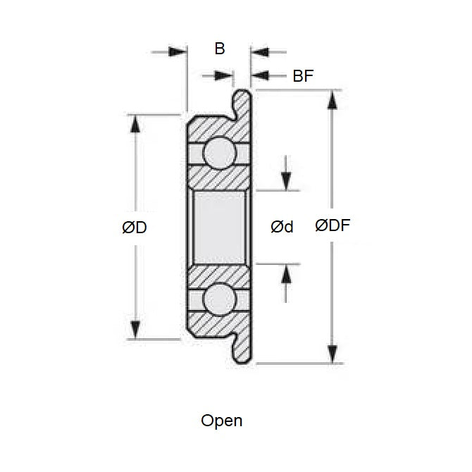 1044678 | SF683-MC3-AF12 --- Single Row Ball Bearings - 3x7x2 mm - Stainless Steel AISI 440C
