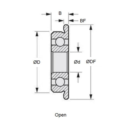1044678 | SF683-MC3-AF12 --- Single Row Ball Bearings - 3x7x2 mm - Stainless Steel AISI 440C