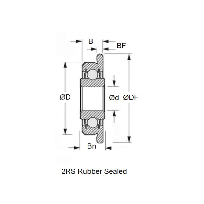 1114971 | FWMR3516-2RS-ECO (Each) --- Single Row Ball Bearings - 16x35x11 mm / 12.8 mm Flanged - Chrome Steel SAE 52100 Bearing