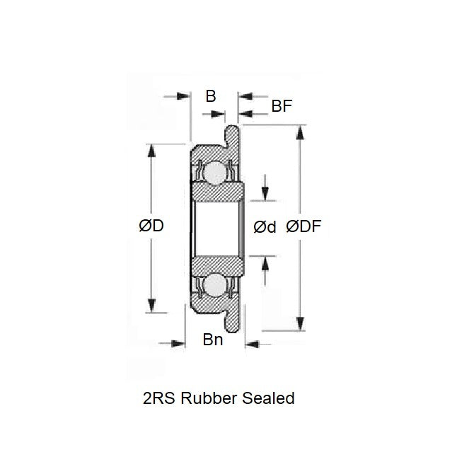 1131460 | FWMR3520-2RS-ECO (Each) --- Single Row Ball Bearings - 20x35x11 mm Flanged - Chrome Steel SAE 52100 Bearing