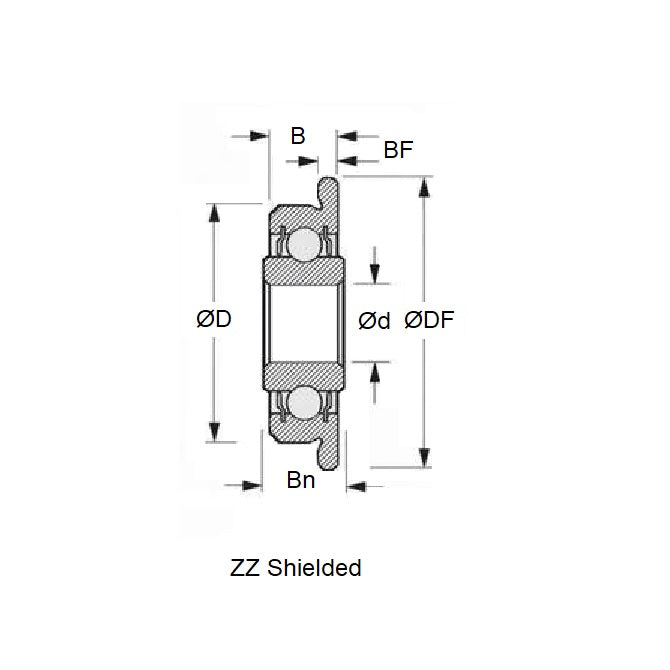1047849 | SFWR2-5-MC34-U3-AF12 --- Single Row Ball Bearings - 3.175x7.938x2.779 mm / 3.571 mm - Stainless Steel AISI 440C