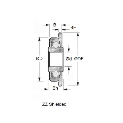 1047849 | SFWR2-5-MC34-U3-AF12 --- Single Row Ball Bearings - 3.175x7.938x2.779 mm / 3.571 mm - Stainless Steel AISI 440C