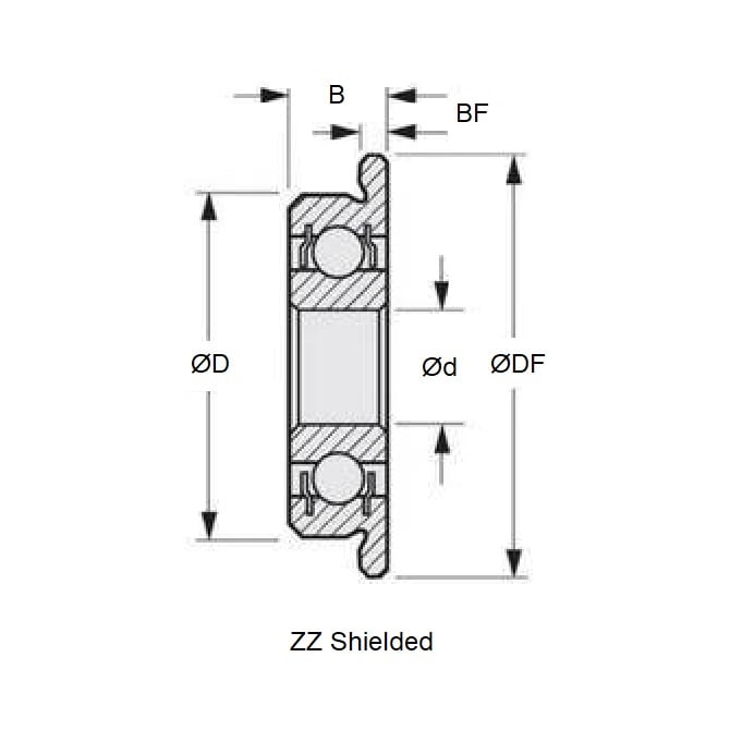 1044708 | F683A-ZZ-MC3-JP6 (50 Pcs) --- Single Row Ball Bearings - 3x7x3 mm - Chrome Steel SAE 52100