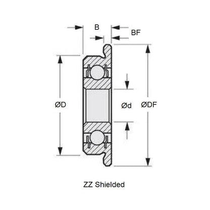 1044708 | F683A-ZZ-MC3-JP6 (50 Pcs) --- Single Row Ball Bearings - 3x7x3 mm - Chrome Steel SAE 52100