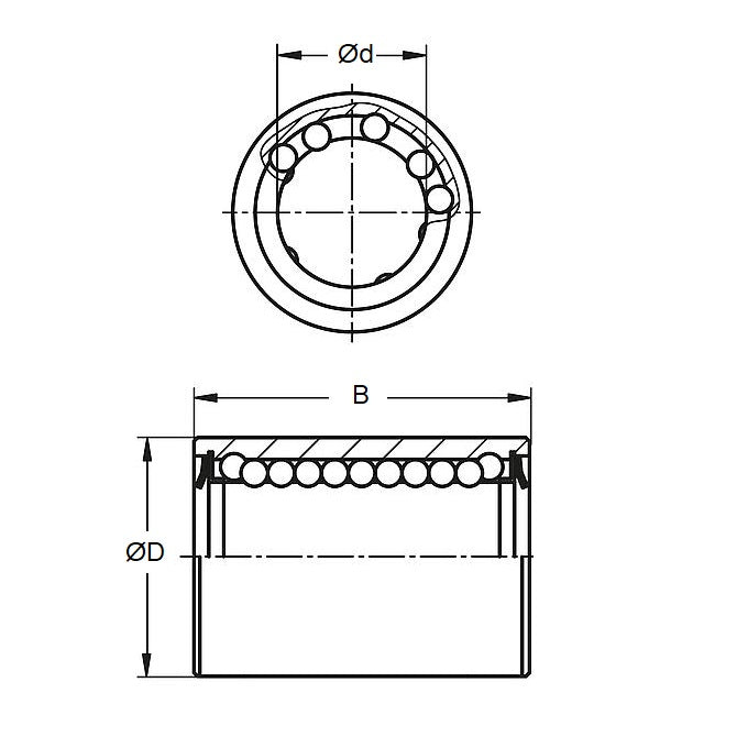 1044467 | LCB-0030-006-007-SP-S440 --- Ball Bearings Linear - 3x6x7 mm Miniature Super High Precision - Stainless Steel AISI 440C Bearing