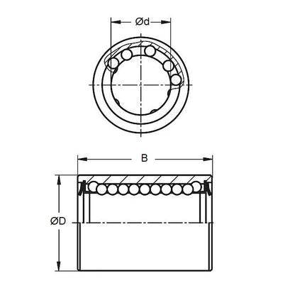 1044467 | LCB-0030-006-007-SP-S440 --- Ball Bearings Linear - 3x6x7 mm Miniature Super High Precision - Stainless Steel AISI 440C Bearing