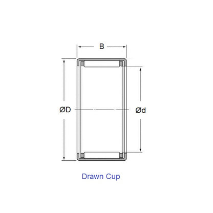 1052182 | NSO-0040-0080-0080-TN --- Needle Roller without Inner Ring Bearings - 4x8x8 mm / 176 Kgf Shell Type - Chrome Steel Bearing