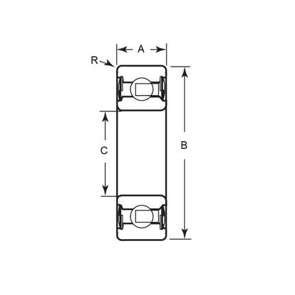 1086405 | R11812-ZZ-SG --- Single Row Ball Bearings - 9.525x28.575x9.525 mm Unflanged - Chrome Steel Bearing