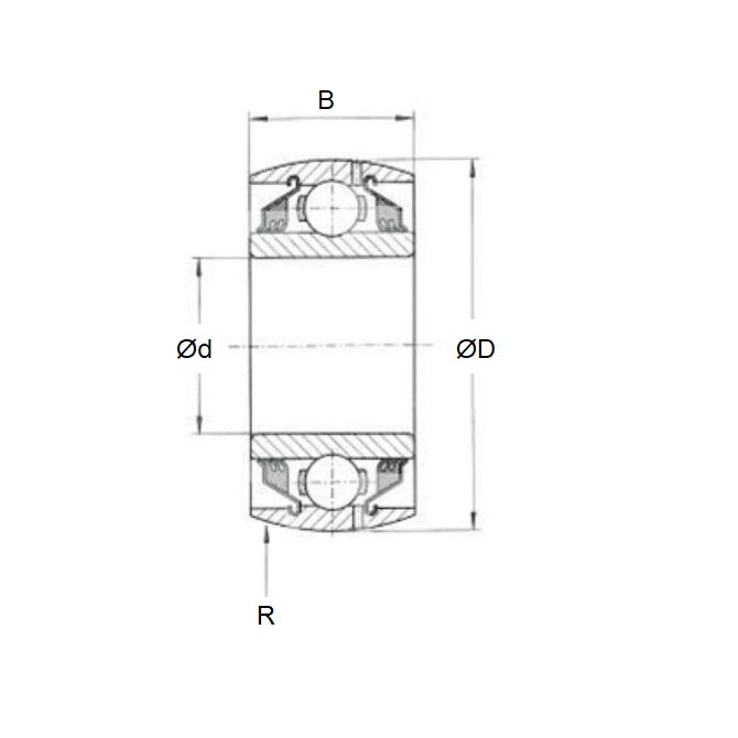 1115446 | CS203-2RS --- Spherical OD Radial Ball Bearings - 17x40x12 mm - Chrome Steel Bearing