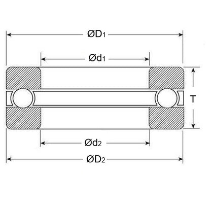 1052556 | T-0040-0100-G-BR --- Thrust Ball Bearings - 4x10x4 mm / 4.2 mm Grooved - Chrome Steel Bearing