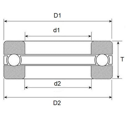 1061058 | T-0050-0100-G --- Thrust Ball Bearings - 5x10x4 mm / 5.2 mm - Chrome Steel
