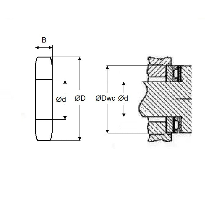 1084525 | T-0095-0206-0008-RW (5 Pcs) --- Thrust Roller Bearings - 9.52x20.62 mm - Washer Only - Carbon Steel / 0.81 mm - Carbon Steel