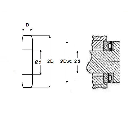 1084525 | T-0095-0206-0008-RW (5 Pcs) --- Thrust Roller Bearings - 9.52x20.62 mm - Washer Only - Carbon Steel / 0.81 mm - Carbon Steel