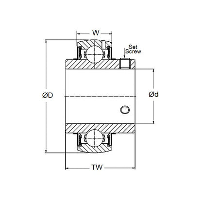 1110753 | S6-UC204-10 --- Spherical OD Bearings - 15.875x52x31 mm - Stainless Steel 316 Similar to A4, 18-10