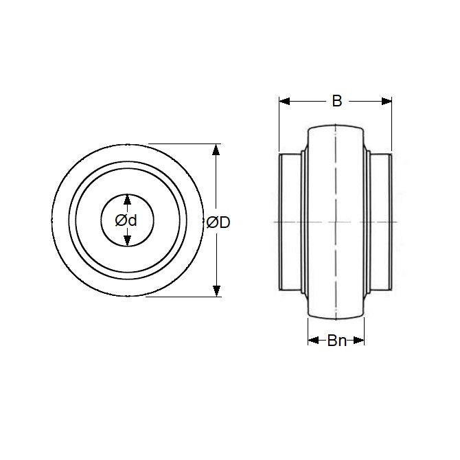1134287 | P-UC205-16-ASL (5 Pcs) --- Spherical OD Bearings - 25.4x52x18 mm Suits Plastic Housings - Acetal Solid Bearing