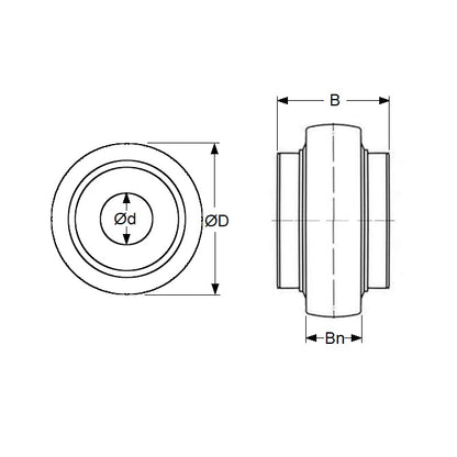 1134287 | P-UC205-16-ASL (5 Pcs) --- Spherical OD Bearings - 25.4x52x18 mm Suits Plastic Housings - Acetal Solid Bearing