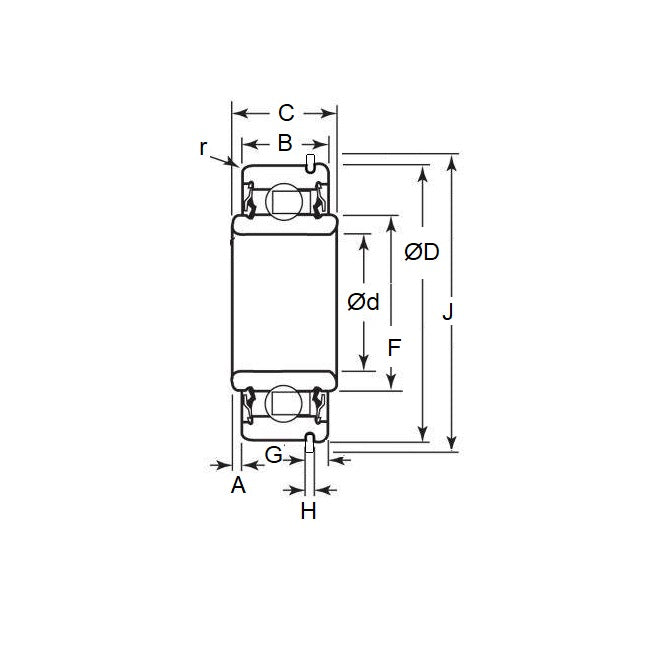 1102367 | WR12816-ZZ-NR --- Single Row Ball Bearings - 12.7x44.45x15.875 mm / 19.05 mm - Chrome Steel SAE 52100