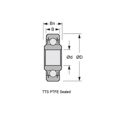1076935 | WR5-TTS-MC3 --- Single Row Ball Bearings - 7.938x20.637x5.944 mm / 7.544 mm Unflanged - Chrome Steel SAE 52100 Bearing
