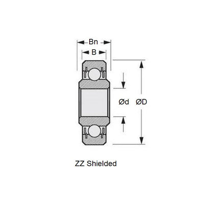 1071430 | SWR188A-ZZ-MC3 (100 Pcs) --- Single Row Ball Bearings - 6.35x12.7x4.762 mm / 5.556 mm Unflanged - Stainless Steel AISI 440C Bearing