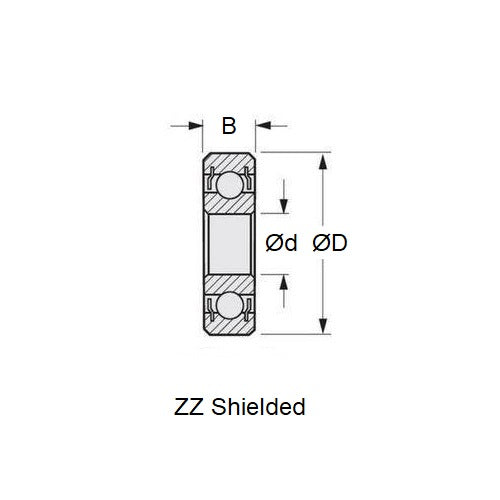 1044846 | S693A-ZZ-MC3 --- Single Row Ball Bearings - 3x8x4 mm - Stainless Steel AISI 440C