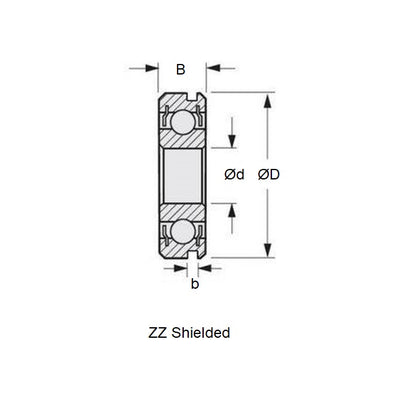 1091215 | 6900-ZZS-N-SPEC-ECO (3 Pcs) --- Single Row Ball Bearings - 10x22x6 mm with Snap Ring Groove - Chrome Steel SAE 52100 Bearing