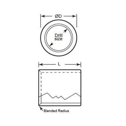 1069904 | BP0036-0064-0064-DP --- Drill Bushings - 6.35x3.572x6.35 mm Plain - Carbon Steel - Hardened Bushing