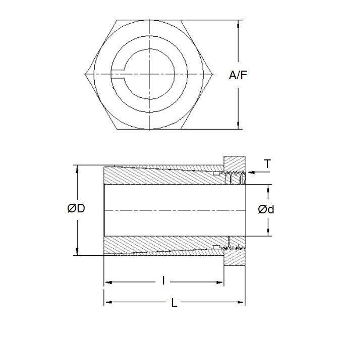 1071065 | BIT-064-10 --- Integral Taper Bushings - 6.35x10x12.5 mm - Steel Bushing
