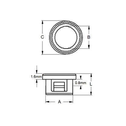 1118159 | SNB-190-215-C (3 Pcs) --- Snap Bushings - 19x21.5 - - Closed - Plastic Bushing