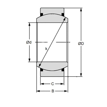 1080616 | GE-00800-01600-W300 (PK-10) --- Spherical Bushings - 8x16x8 mm - Plastic Bushing
