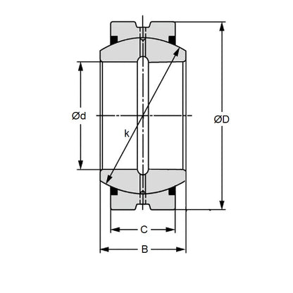 1104642 | GE-01200-02200-ST-OH-SP (Each) --- Spherical Bushings - 12x22x11 mm - Steel Bushing