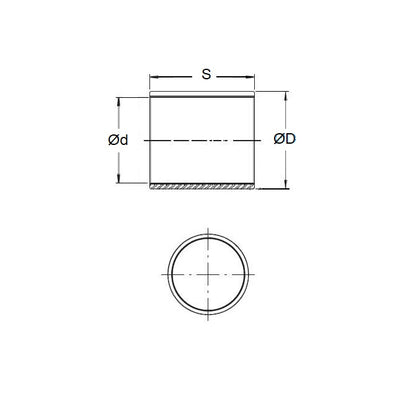 1135984 | BP0254-0333-0445-BSHH (Each) --- Unflanged Bushes - 25.4x33.338x44.45 mm - Bronze SAE 841 Sintered Bush