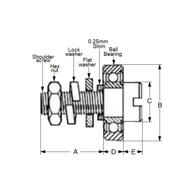 1127736 | CF-2223-0714-2580-440 (2 Pcs) --- Miniature Cam Followers - 22.23x25.8x17.07 mm Standard - Stainless Steel AISI 440C Cam Follower