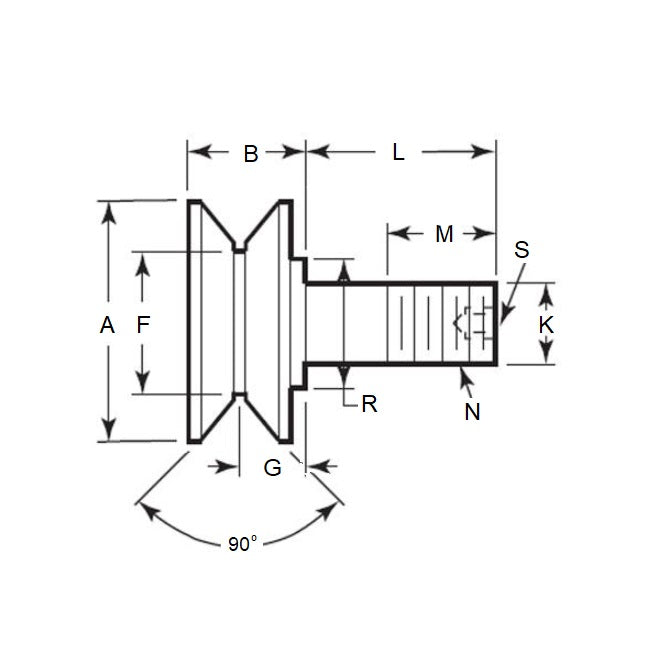 1181116 | CCF310RS --- V-Groove Cam Followers - 88.9x93.675 - 7/8-14 UNF  - Steel