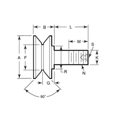 1181116 | CCF310RS --- V-Groove Cam Followers - 88.9x93.675 - 7/8-14 UNF  - Steel