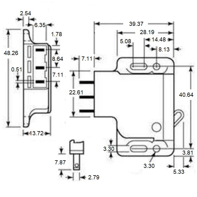 1037034 | SC-4383RS (10 Pcs) --- Side Mount With Microswitch Catches - Pull Up Force 1.33 - - -
