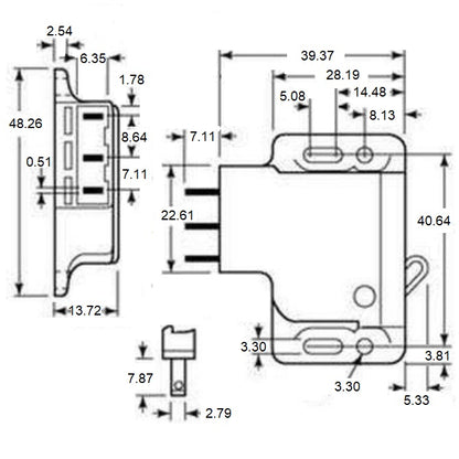 1055614 | SC-4380RS (10 Pcs) --- Side Mount With Microswitch Catches - Pull Up Force 4.46 - - -