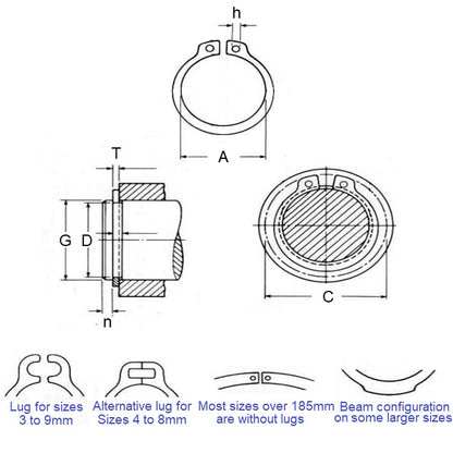 1043692 | CCE-00300-C (100 Pcs) --- External Retaining Rings - 3x0.4x2.8 mm - Carbon Steel