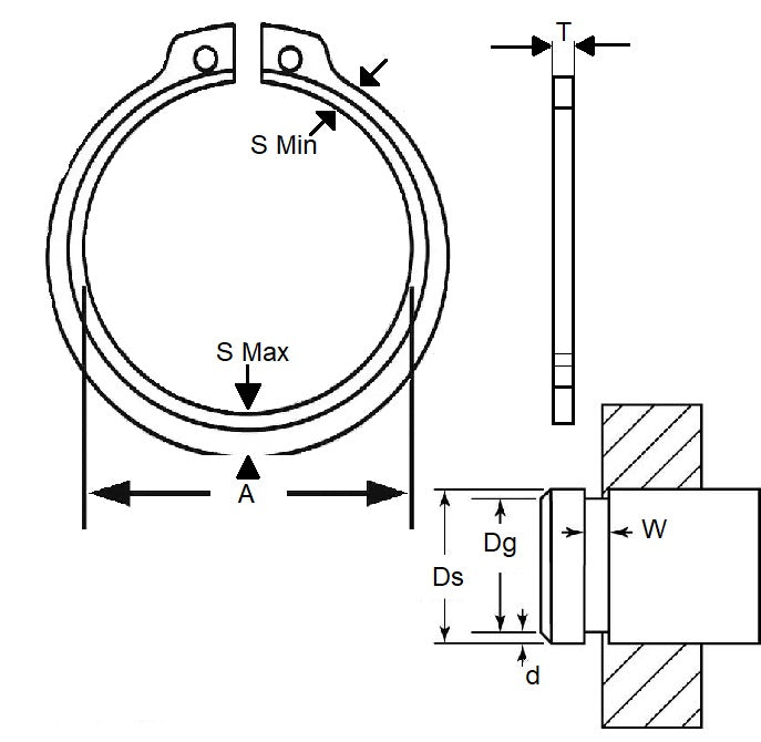 1128061 | CCE-02300-C-V (250 Pcs) --- External Retaining Rings - 23x1.2x22 mm - Spring Steel
