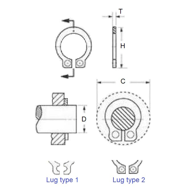 1048692 | CNG-00318-06-420-2 --- External Retaining Rings - 3.18x0.64 - - - Stainless Steel AISI 420C