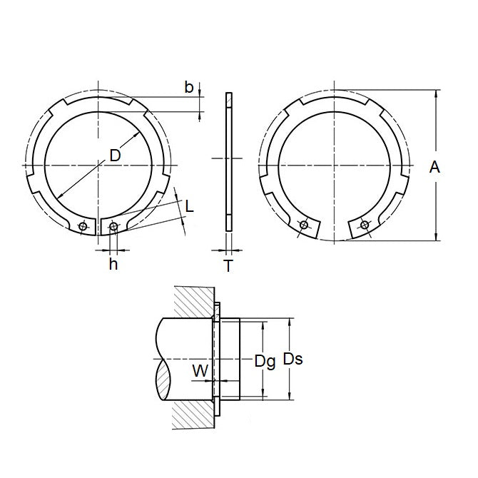 1121305 | DAK-020 (5 Pcs) --- External Retaining Rings - 20x1.2x19 mm - Carbon Steel