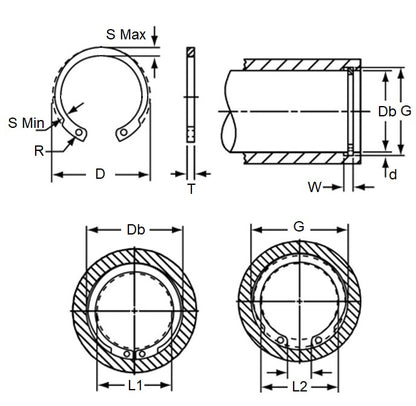 1135090 | CCI-02600-C-V (125 Pcs) --- Internal Retaining Rings - 26x1.2x27.2 mm - Spring Steel