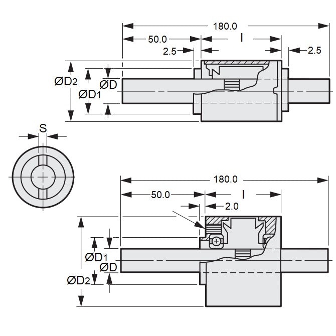 1219938 | CMP-IS8-0320-180-1847 --- Slip Magnetic Particle Clutches - 1224 to 1847 g.cm 8x180 mm No Power Integral Shaft