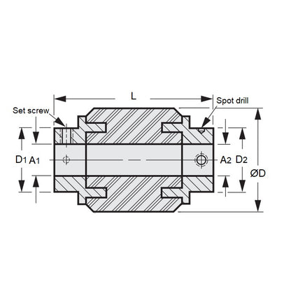 1051854 | CP-040-060-21-035-NF-S3C --- Neo Flex Couplings - 4x6x20.6 mm - Stainless Steel 303 and Neoprene Coupling