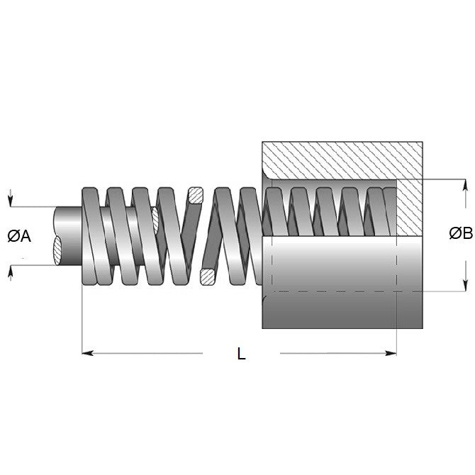 1089122 | DS-100-025-EHD --- Die Springs - 10x5x25 mm - Spring Steel