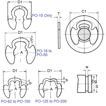 1059602 | ECL-0038-0048-C-KR (100 Pcs) --- E-Clips Retaining Rings - 4.78x3.76x0.89 mm - Carbon Steel
