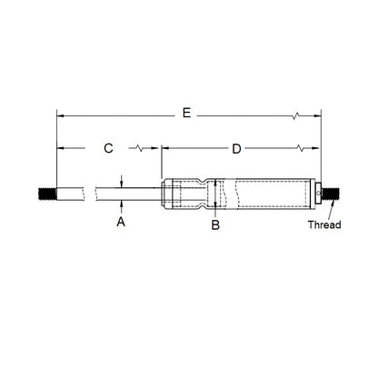 1186381 | GAS2RS --- Adjustable Force Gas Springs - 100.1x240.03 mm - 40.82 KG - Steel Gas Spring
