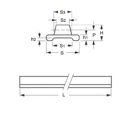 1002798 | GR-M08F-2000-A (Each) --- Rack Gears - Module 0.8 - 2000x8 mm Imperial