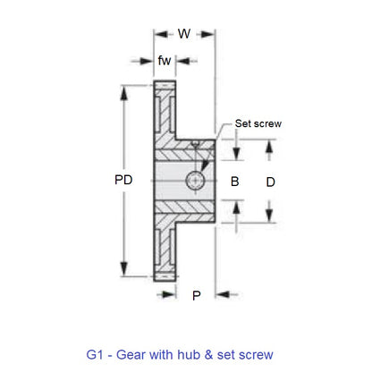 1036089 | WG2R-100-030-060-BZ --- Worm Gears - Pitch Module 1.0 - 30 tooth - 7 Deg 11 Min Module 1.0 - Aluminium Bronze - CAC702 Gear