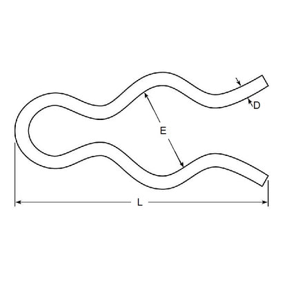 1050824 | HPE-040-08-012-C (5 Pcs) --- Hitch External Pins - 3.97x1.2x0.8 mm - Spring Wire, Oil-Tempered Pin