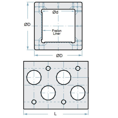 1134317 | LCSQ-0254-079-2 --- Square Housings Linear - 25.4x58.74 mm - Two Sided